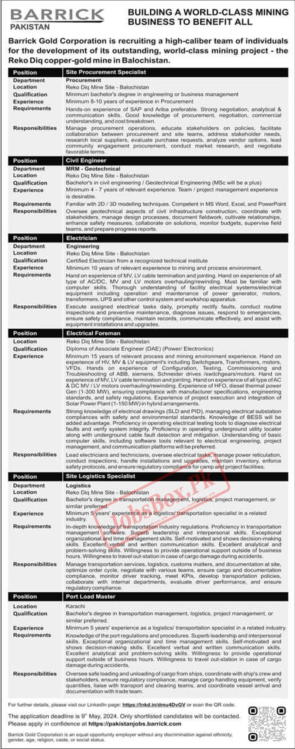 Barrick Gold Corporation Jobs 2024