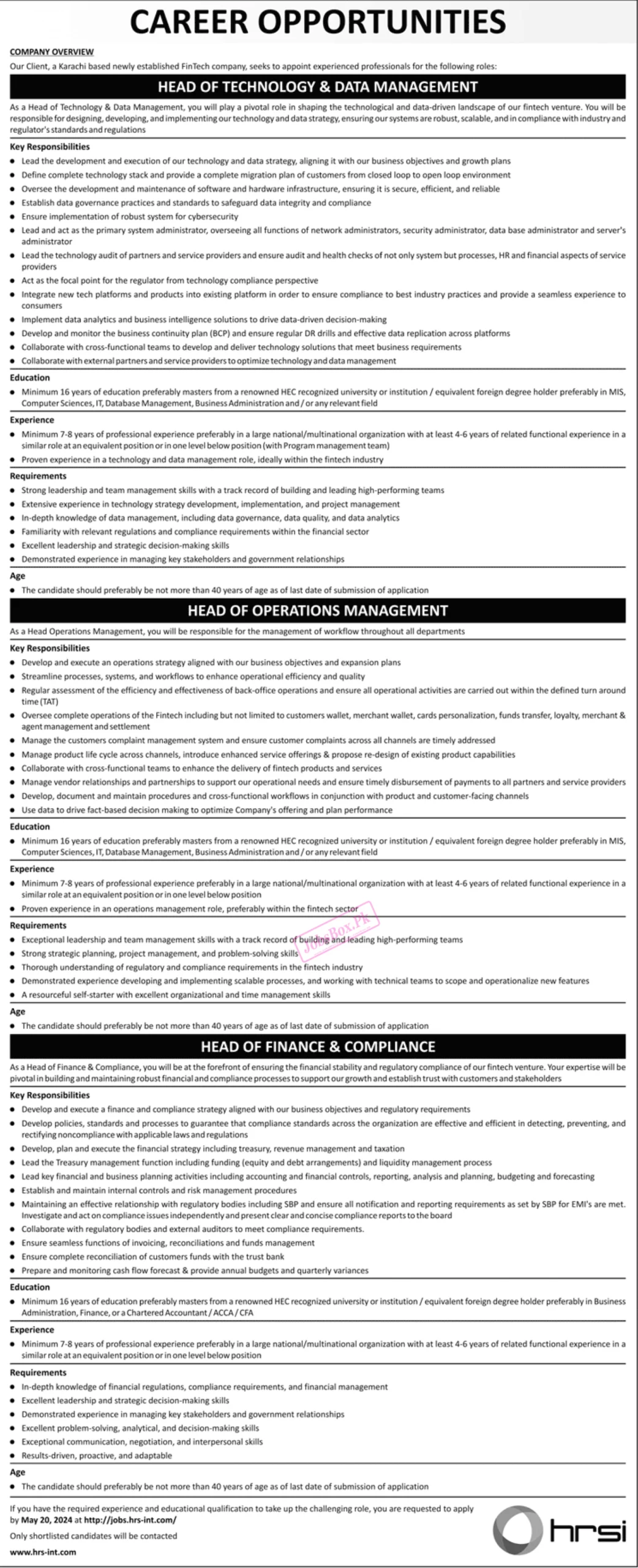 HRSI Jobs 2024 