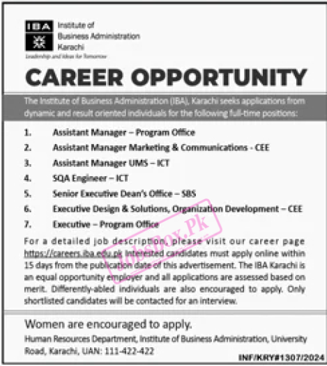 IBA Karachi Jobs 2024