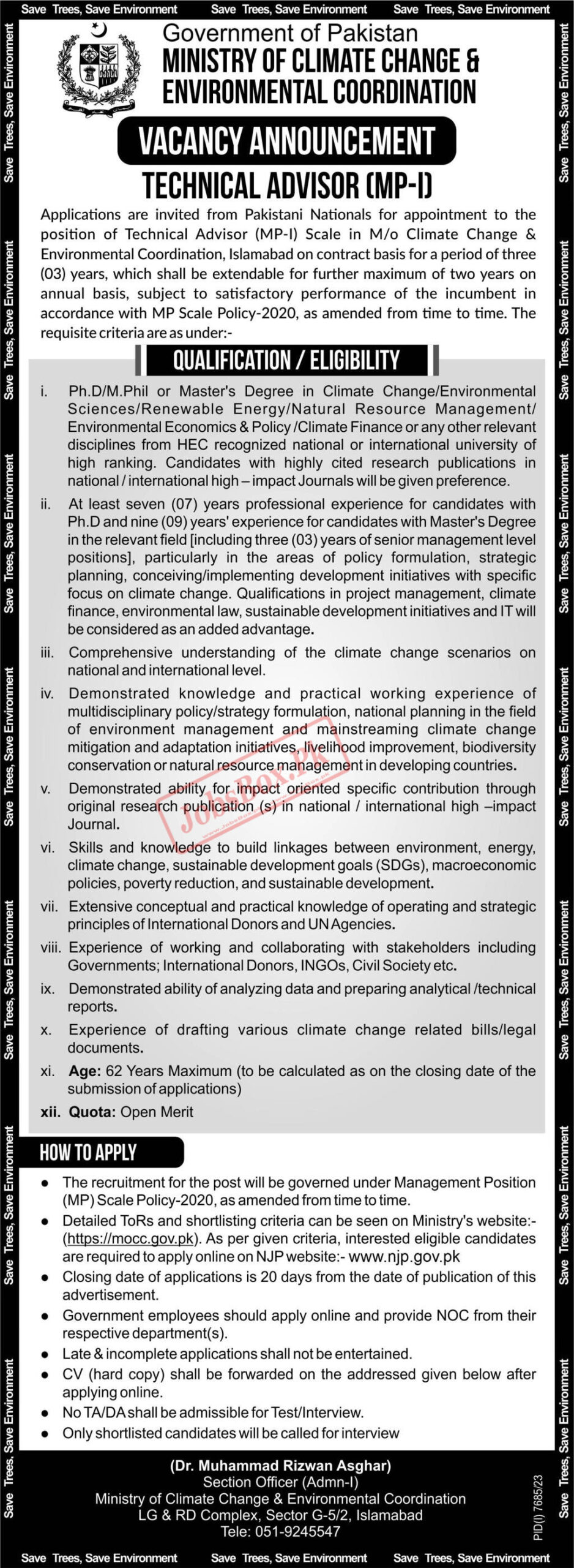 Ministry of Climate Change Jobs 2024